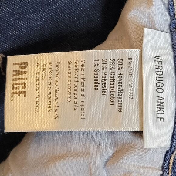 Paige Womens Size 30 Blue Solid Ankle Skinny Jeans - Picture 7 of 11